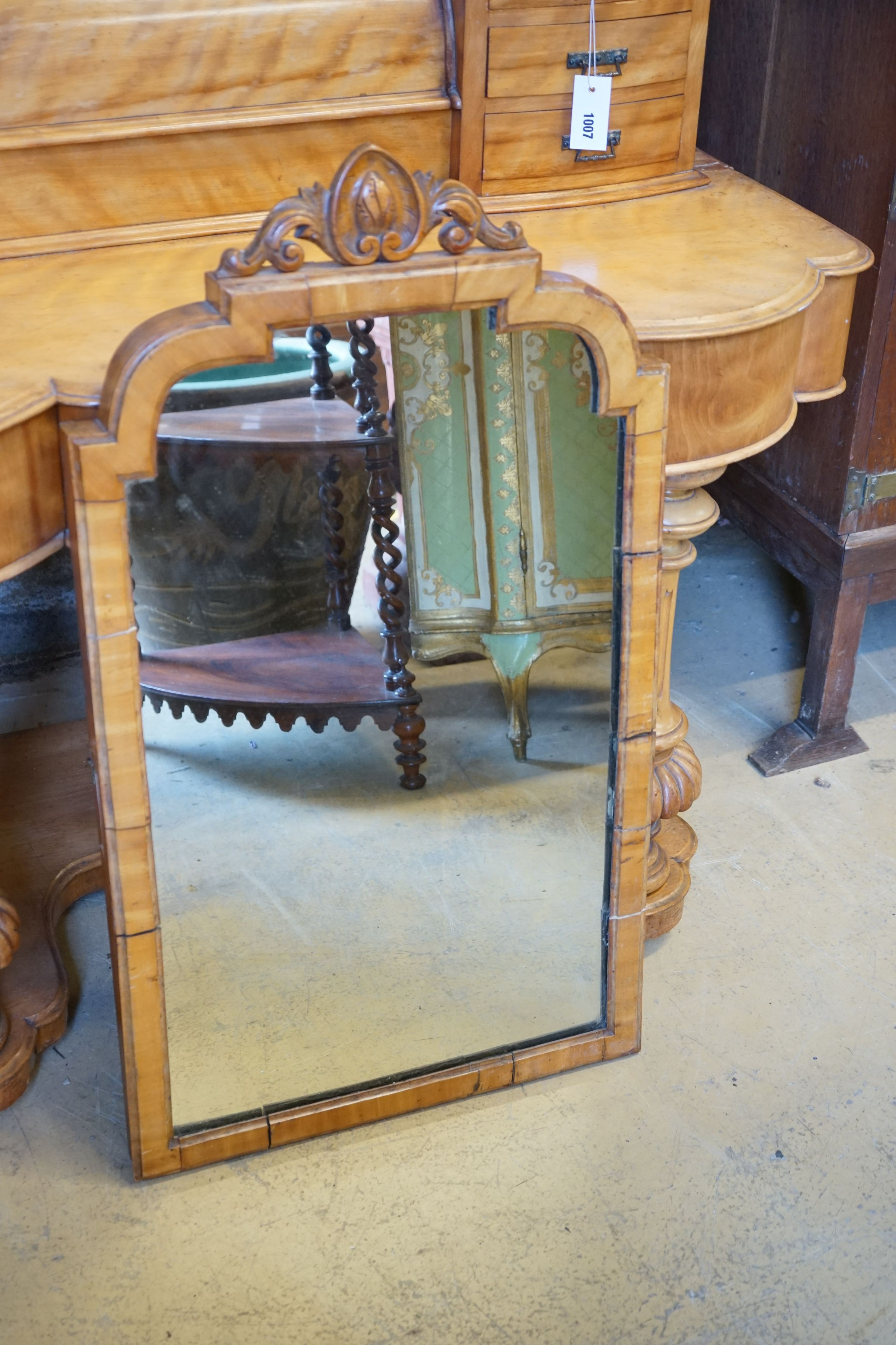 A Victorian satin birch duchess dressing table, width 122cm, depth 55cm, height 195cm